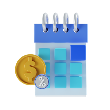 Calendario financiero  3D Icon