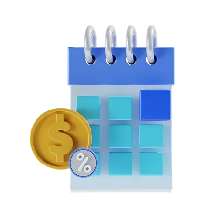 Calendario financiero  3D Icon