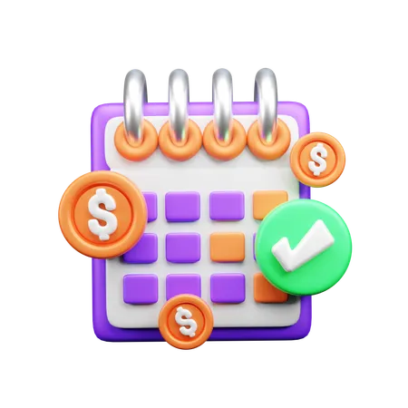 Calendario financiero  3D Icon