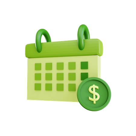 Calendario financiero  3D Illustration