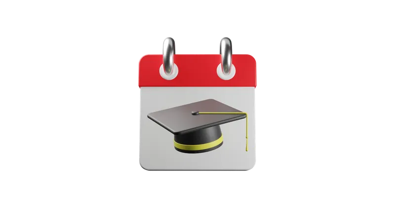 Graduação do Calendário  3D Icon