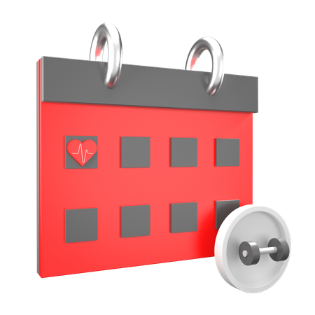 Calendario de gimnasio  3D Icon