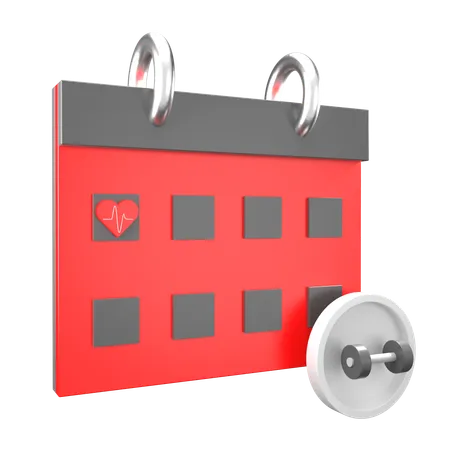 Calendario de gimnasio  3D Icon