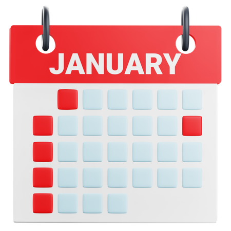 Calendário de janeiro  3D Icon