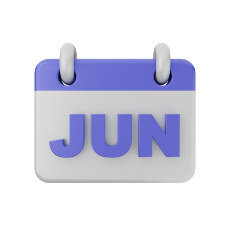 Calendario de junio  3D Icon