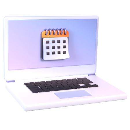 Calendário de laptop  3D Icon