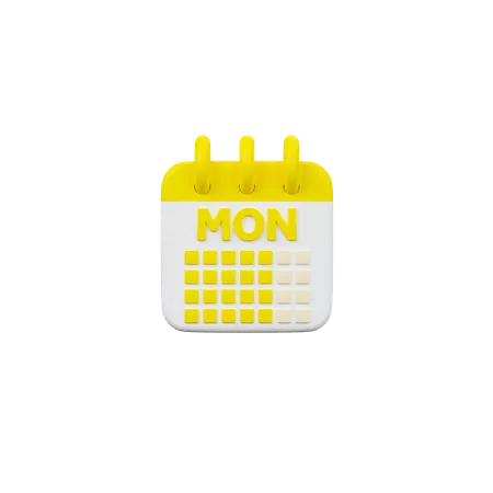 Calendario del lunes  3D Icon