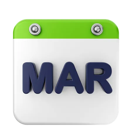 Calendario de marzo  3D Icon