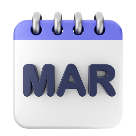 Calendario de marzo  3D Icon