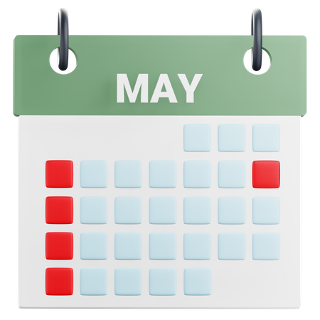 Calendario de mayo  3D Icon