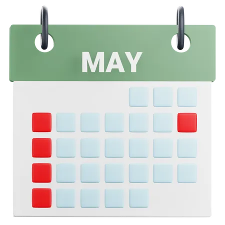 Calendario de mayo  3D Icon