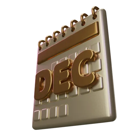 Calendario del mes de diciembre  3D Icon