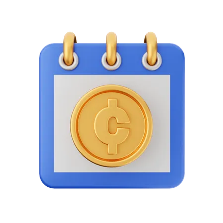 Calendário monetário  3D Icon