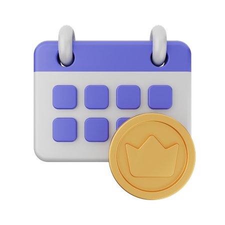 Calendario de monedas  3D Icon