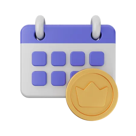 Calendario de monedas  3D Icon