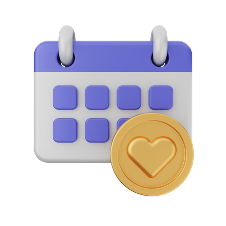 Calendario de monedas  3D Icon