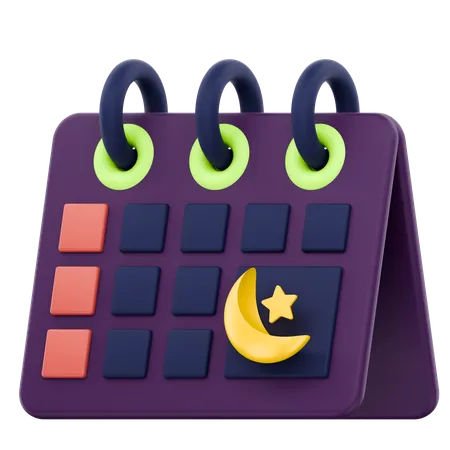 Celebração do Ramadã no calendário muçulmano  3D Icon