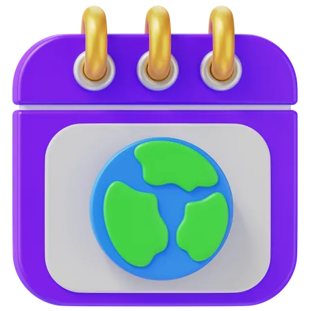 Calendario mundial  3D Icon