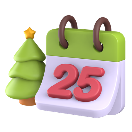 Calendario de Navidad  3D Illustration