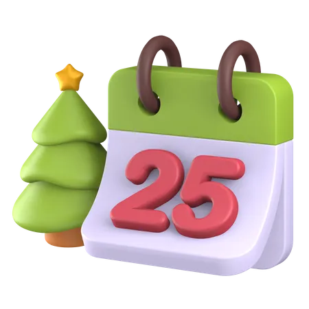 Calendario de Navidad  3D Illustration