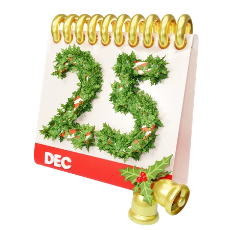 Calendario de Navidad  3D Illustration
