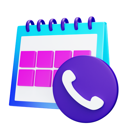 No calendário do telefone  3D Icon