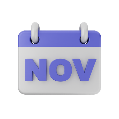 Calendario de noviembre  3D Icon