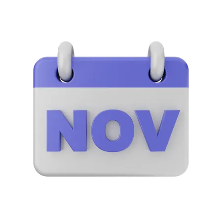 Calendario de noviembre  3D Icon