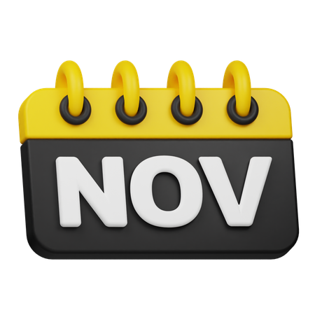 Calendario de noviembre  3D Icon