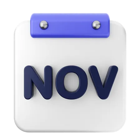 Calendario de noviembre  3D Icon