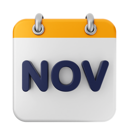 Calendario de noviembre  3D Icon