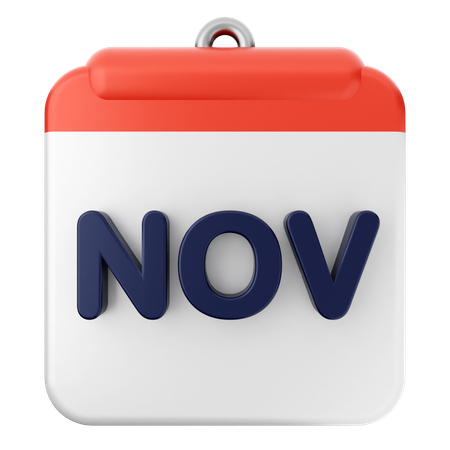 Calendario de noviembre  3D Icon