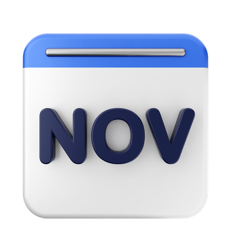 Calendario de noviembre  3D Icon