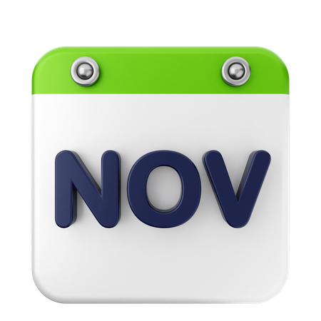 Calendario de noviembre  3D Icon