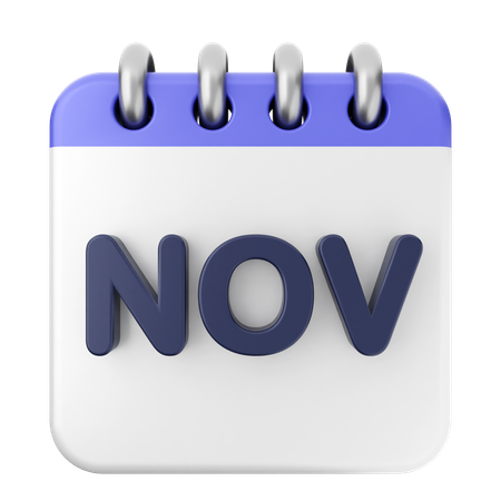 Calendario de noviembre  3D Icon