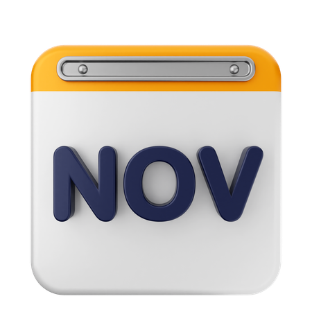 Calendario de noviembre  3D Icon