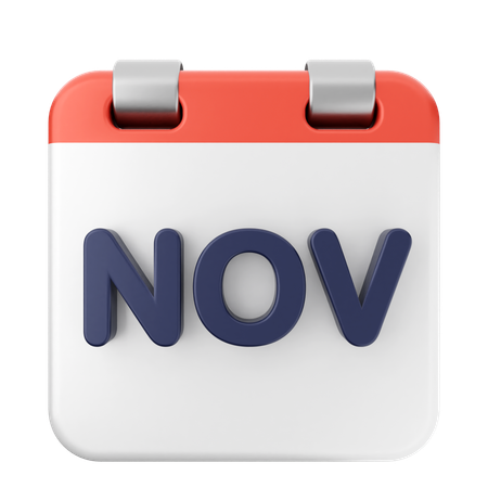 Calendario de noviembre  3D Icon