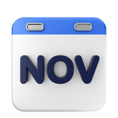 Calendario de noviembre  3D Icon