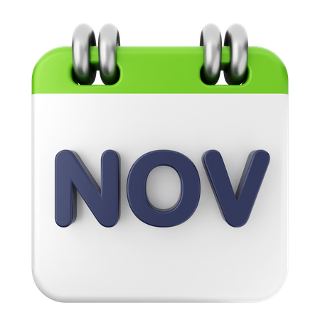 Calendario de noviembre  3D Icon