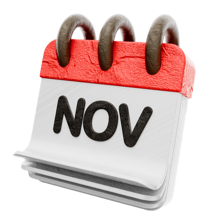 Calendario de noviembre  3D Icon