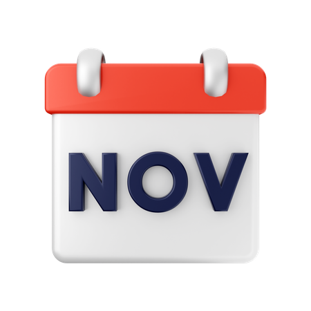 Calendario de noviembre  3D Illustration