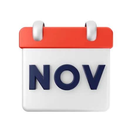 Calendario de noviembre  3D Illustration