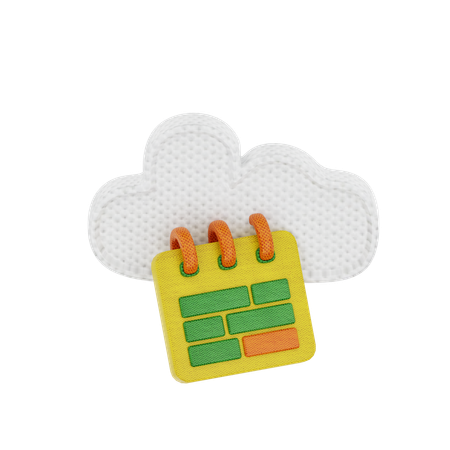 Calendario en la nube  3D Icon