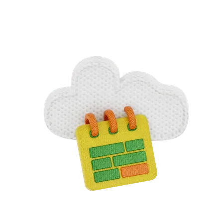 Calendario en la nube  3D Icon