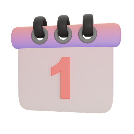 Calendario numero uno  3D Icon