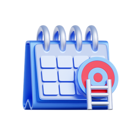 Logro de objetivos del calendario  3D Icon