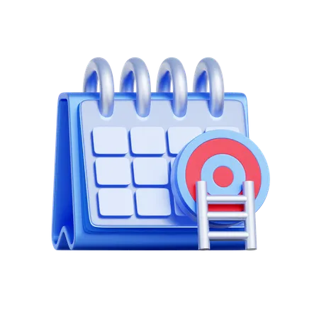 Logro de objetivos del calendario  3D Icon