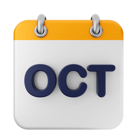 Calendario Octubre  3D Icon