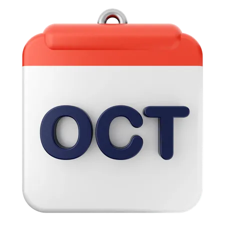 Calendario Octubre  3D Icon