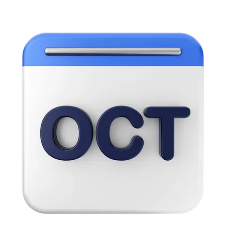 Calendario Octubre  3D Icon